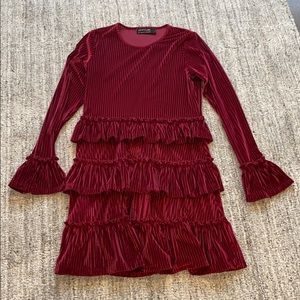 Velvet long sleeve mini dress!